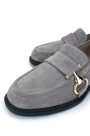  Tamer Tanca Kadın Hakiki Deri Vizon Süet Loafer Ayakkabı