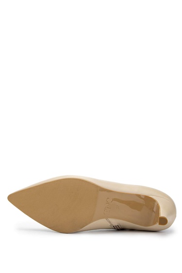  Tamer Tanca Kadın Hakiki Deri  Bej Topuklu Bot