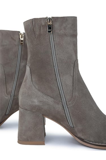  Tamer Tanca Kadın Hakiki Deri Vizon Süet Topuklu Bot