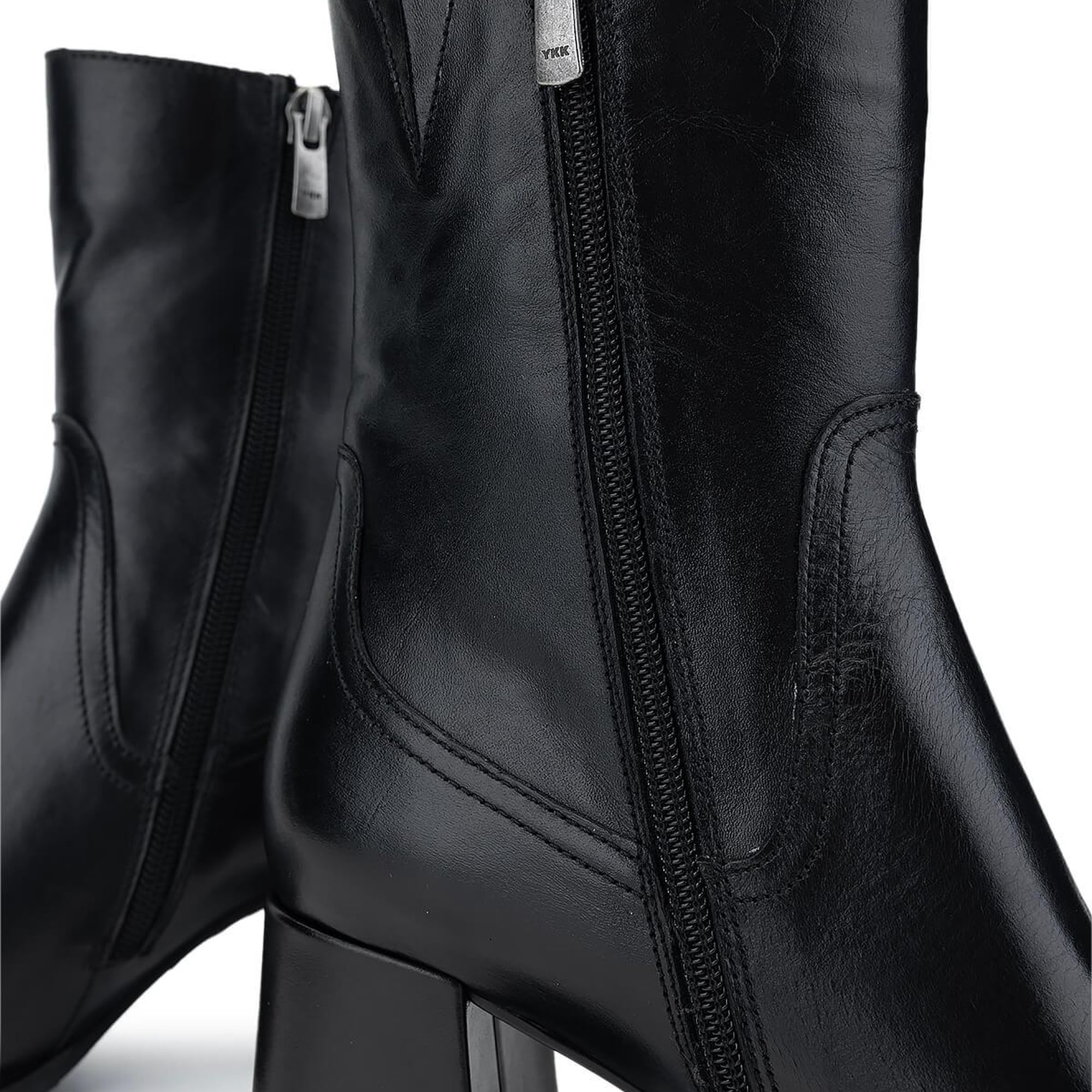 Tamer Tanca Kadın Hakiki Deri Siyah Deri Topuklu Bot