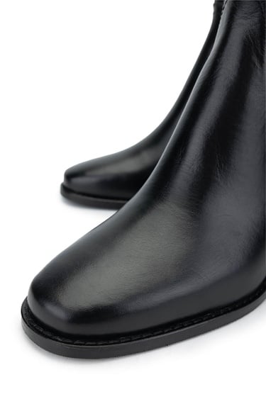  Tamer Tanca Kadın Hakiki Deri Siyah Deri Topuklu Bot