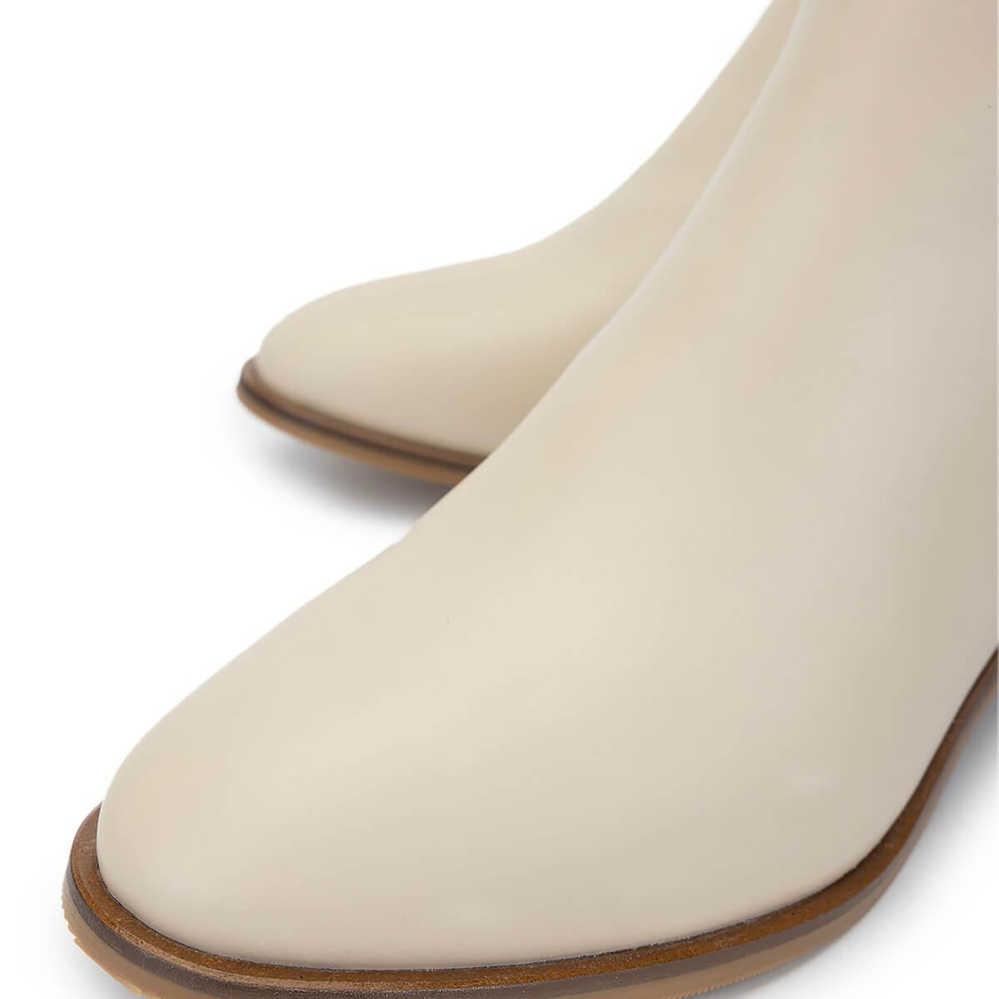 Tamer Tanca Kadın Hakiki Deri Bej Topuklu Bot