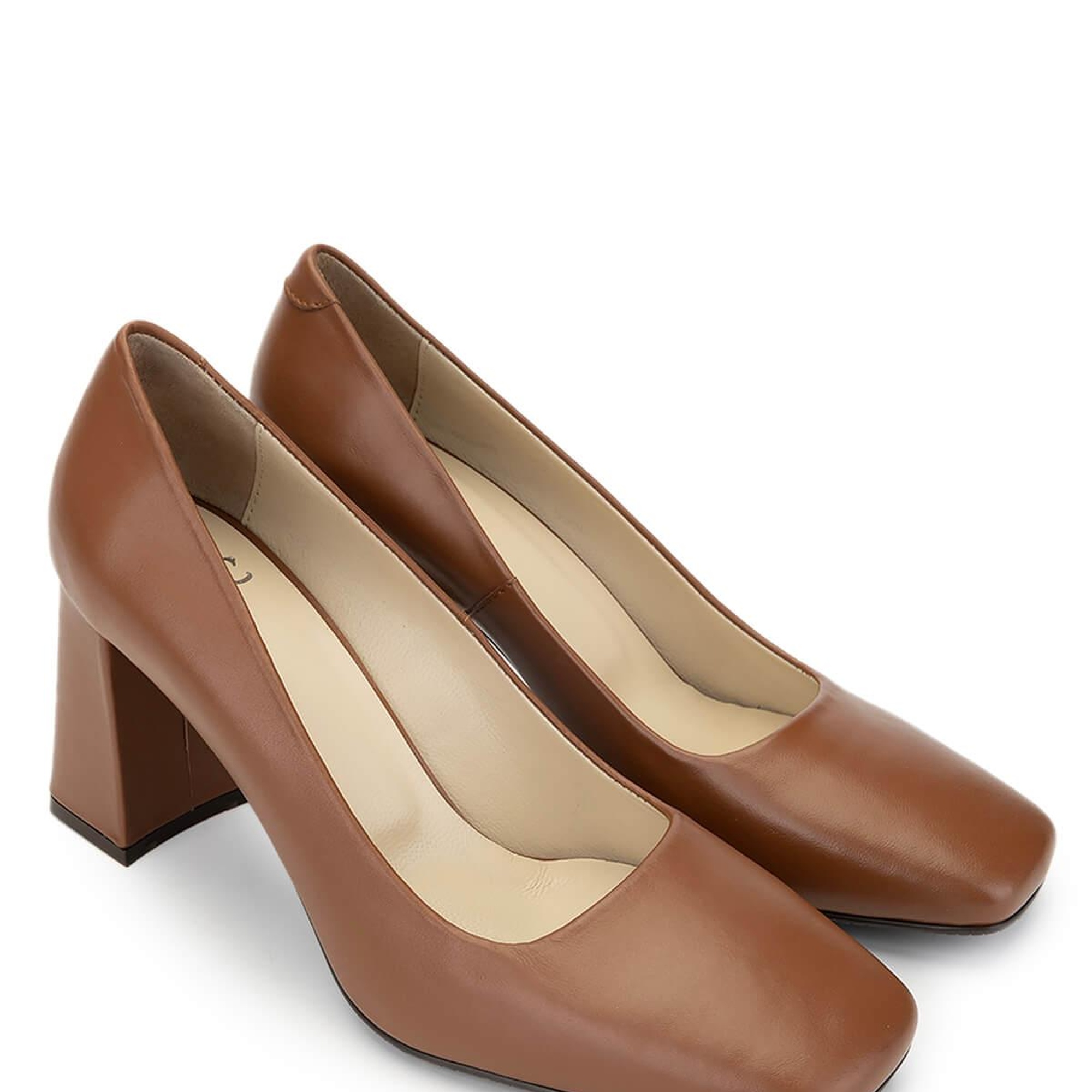 Tamer Tanca Kadın Hakiki Deri Taba Topuklu Ayakkabı