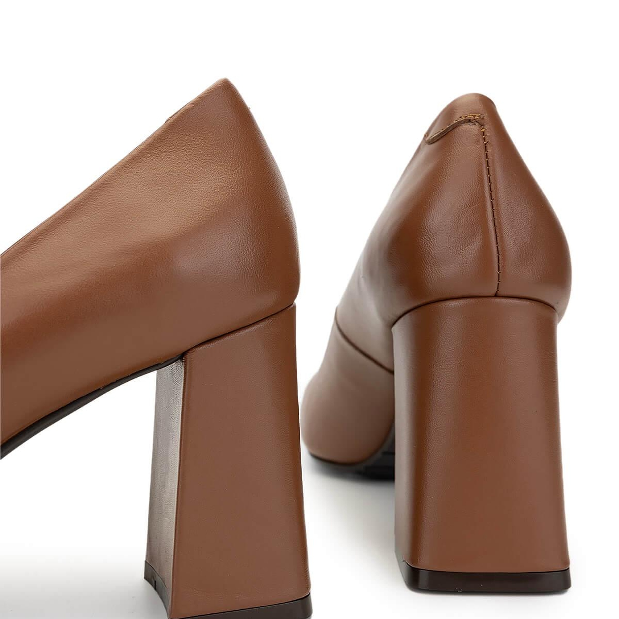 Tamer Tanca Kadın Hakiki Deri Taba Topuklu Ayakkabı