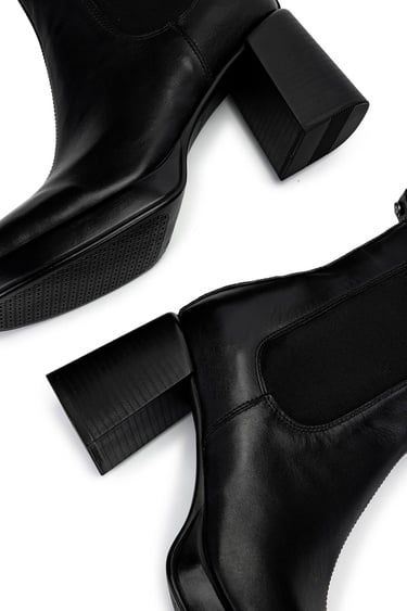  Tamer Tanca Kadın Hakiki Deri Siyah Deri Topuklu Bot