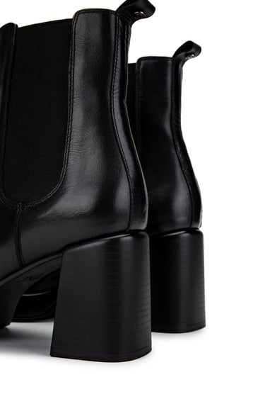 Tamer Tanca Kadın Hakiki Deri Siyah Deri Topuklu Bot
