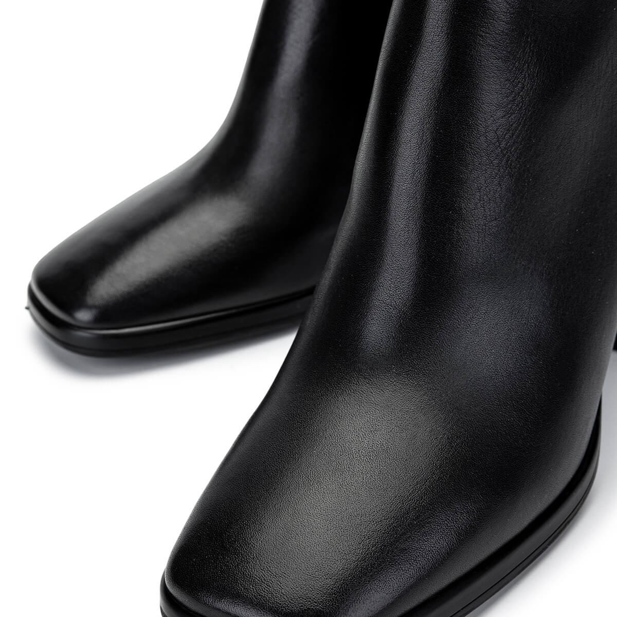 Tamer Tanca Kadın Hakiki Deri Siyah Deri Topuklu Bot