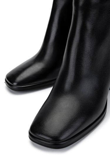  Tamer Tanca Kadın Hakiki Deri Siyah Deri Topuklu Bot