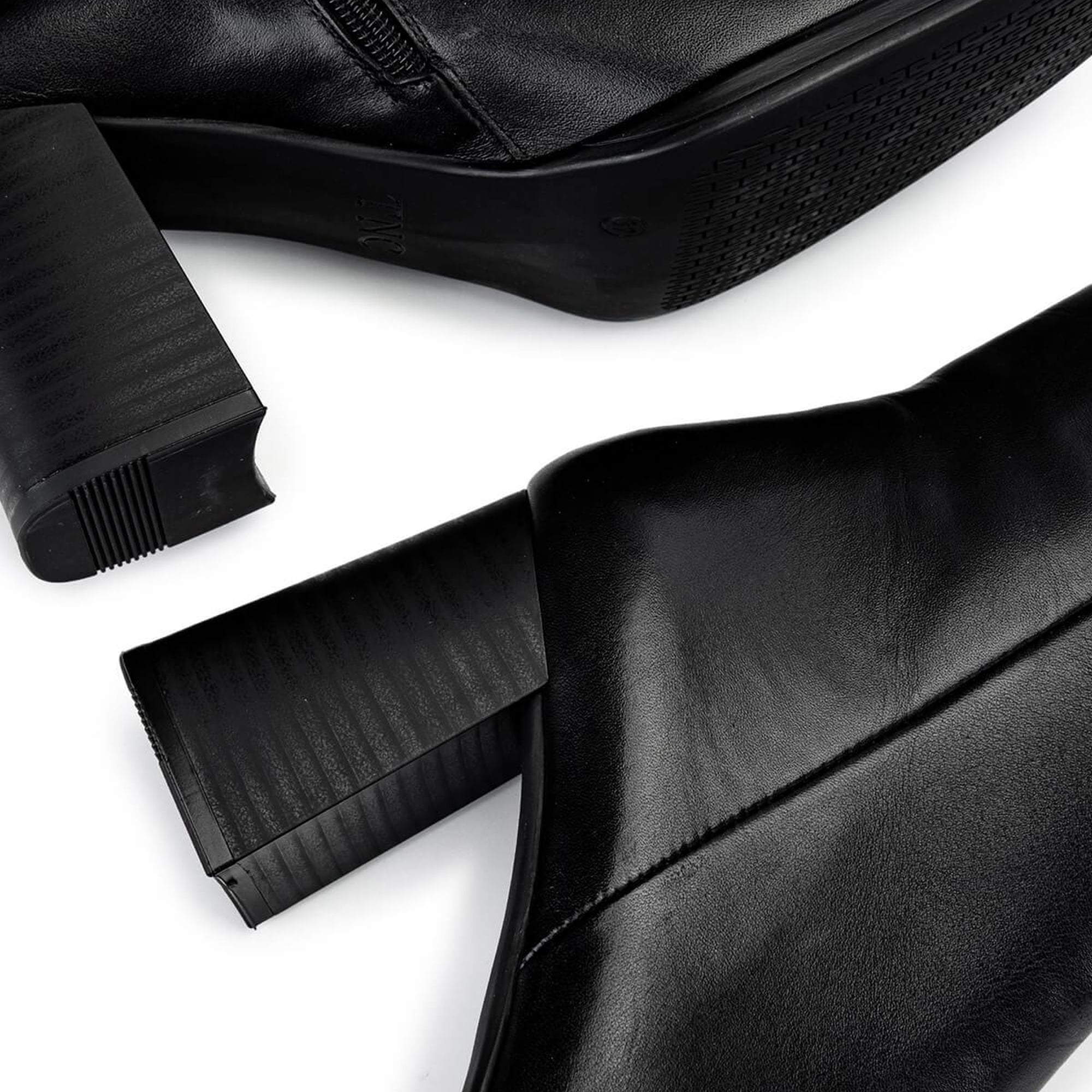 Tamer Tanca Kadın Hakiki Deri Siyah Deri Topuklu Bot