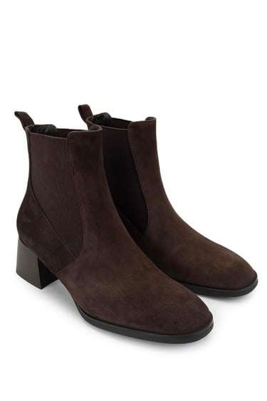  Tamer Tanca Kadın Hakiki Deri Kahverengi Süet Topuklu Bot