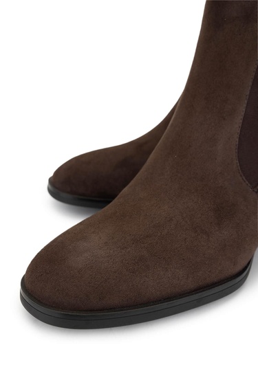  Tamer Tanca Kadın Hakiki Deri Kahverengi Süet Topuklu Bot