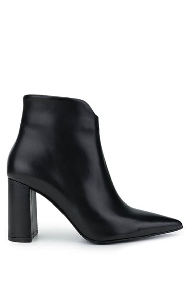  Tamer Tanca Kadın Hakiki Deri Siyah Deri Topuklu Bot