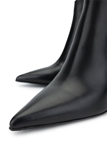  Tamer Tanca Kadın Hakiki Deri Siyah Deri Topuklu Bot