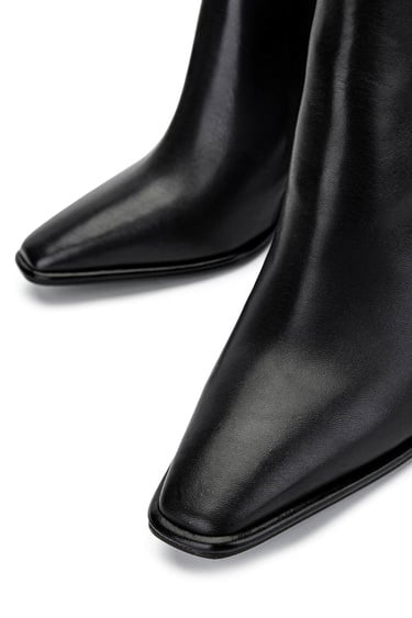  Tamer Tanca Kadın Hakiki Deri Siyah Deri Topuklu Bot