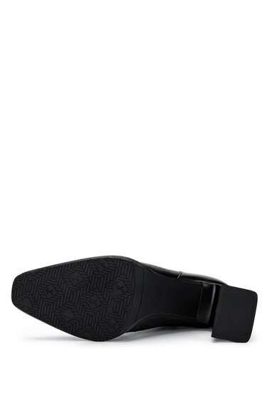  Tamer Tanca Kadın Hakiki Deri Siyah Deri Topuklu Bot