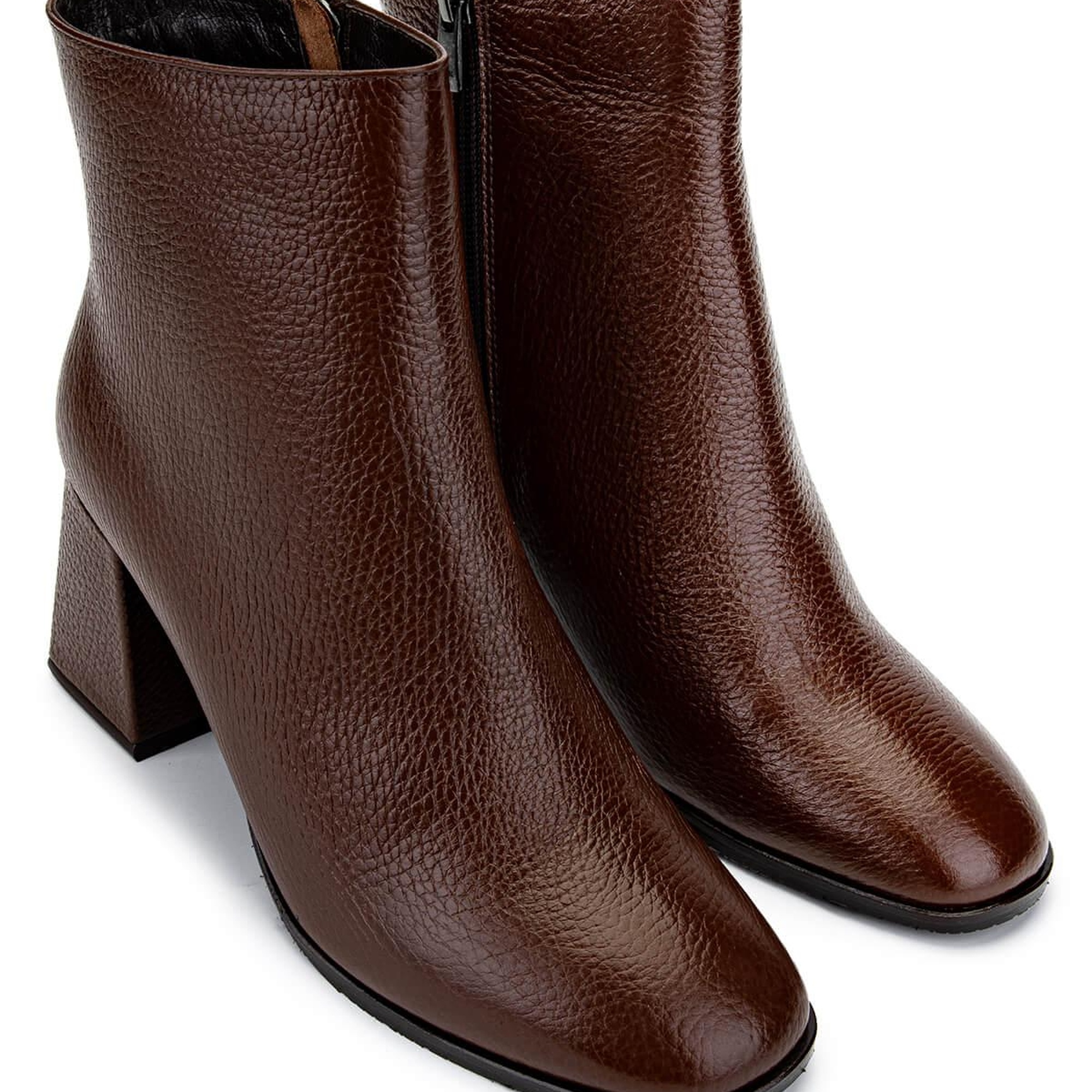 Tamer Tanca Kadın Hakiki Deri Taba Floter Topuklu Bot