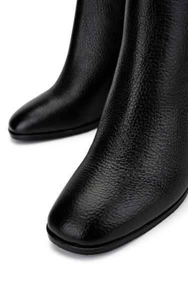  Tamer Tanca Kadın Hakiki Deri Siyah Floter Topuklu Bot