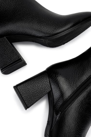  Tamer Tanca Kadın Hakiki Deri Siyah Floter Topuklu Bot