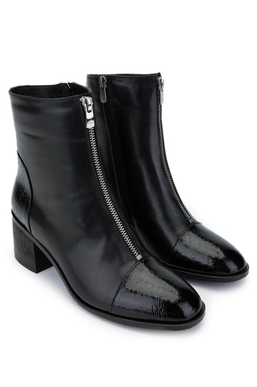  Tamer Tanca Kadın Hakiki Deri Siyah Topuklu Bot