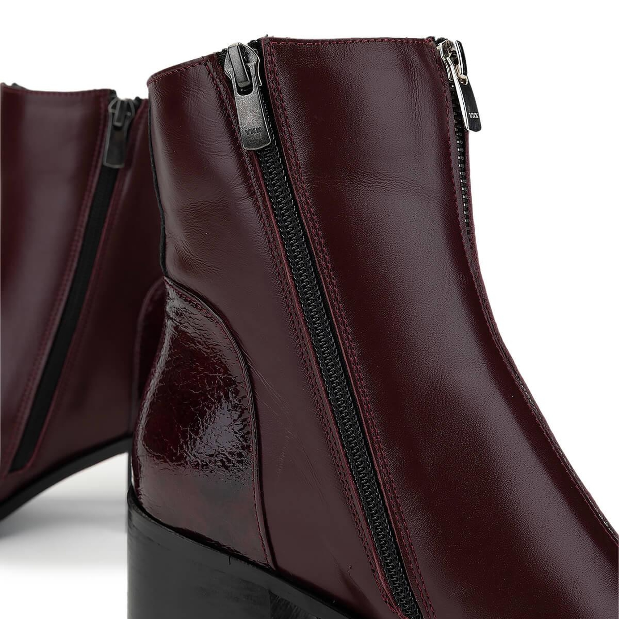 Tamer Tanca Kadın Hakiki Deri Bordo Topuklu Bot