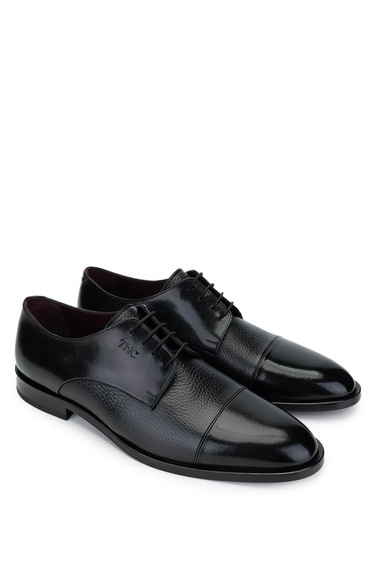  Tamer Tanca Erkek Hakiki Deri Siyah Klasik Ayakkabı