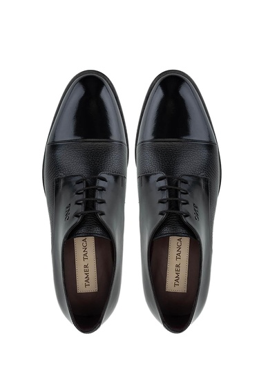  Tamer Tanca Erkek Hakiki Deri Siyah Klasik Ayakkabı