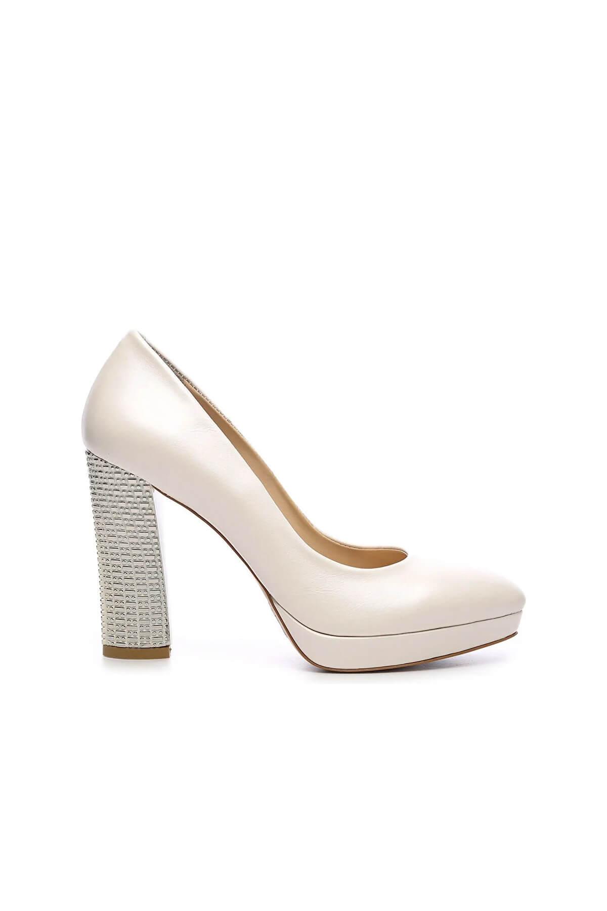  Tamer Tanca Kadın Vegan Beyaz Sedef Topuklu & Stiletto Ayakkabı
