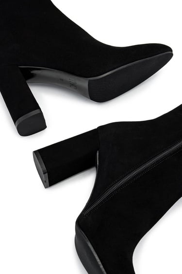  Tamer Tanca Kadın Hakiki Deri Siyah Süet Topuklu Bot