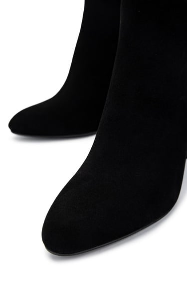  Tamer Tanca Kadın Hakiki Deri Siyah Süet Topuklu Bot