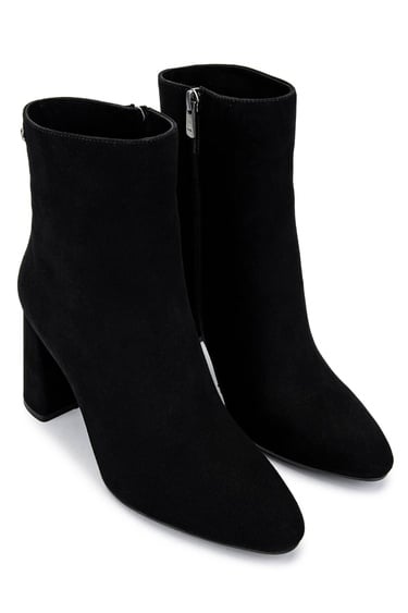  Tamer Tanca Kadın Hakiki Deri Siyah Süet Topuklu Bot