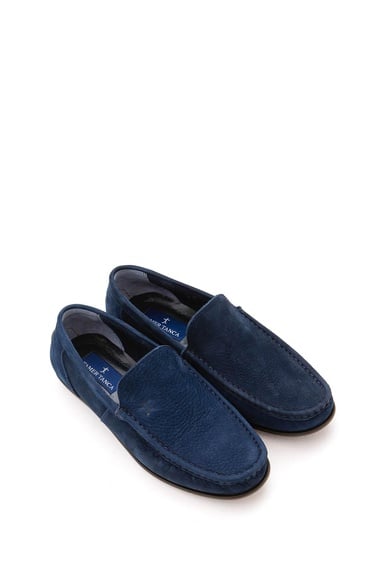  Tamer Tanca Erkek Hakiki Deri Lacivert Nubuk Driver Ayakkabı