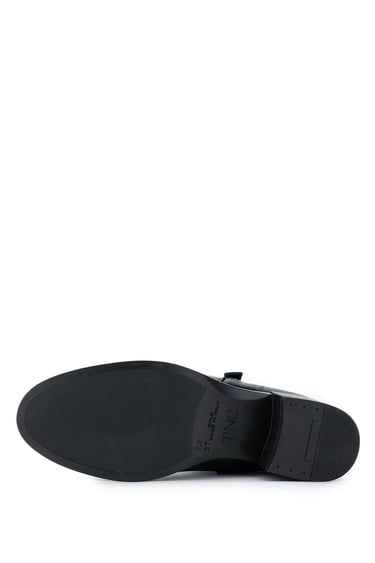  Tamer Tanca Kadın Hakiki Deri Siyah Deri Topuklu Bot