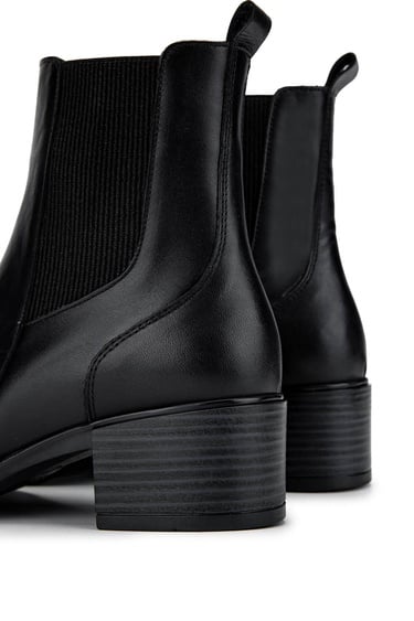  Tamer Tanca Kadın Hakiki Deri Siyah Deri Topuklu Bot