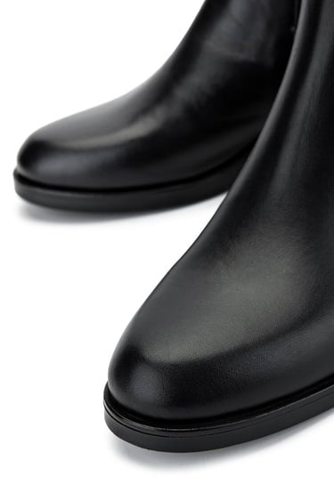  Tamer Tanca Kadın Hakiki Deri Siyah Deri Topuklu Bot