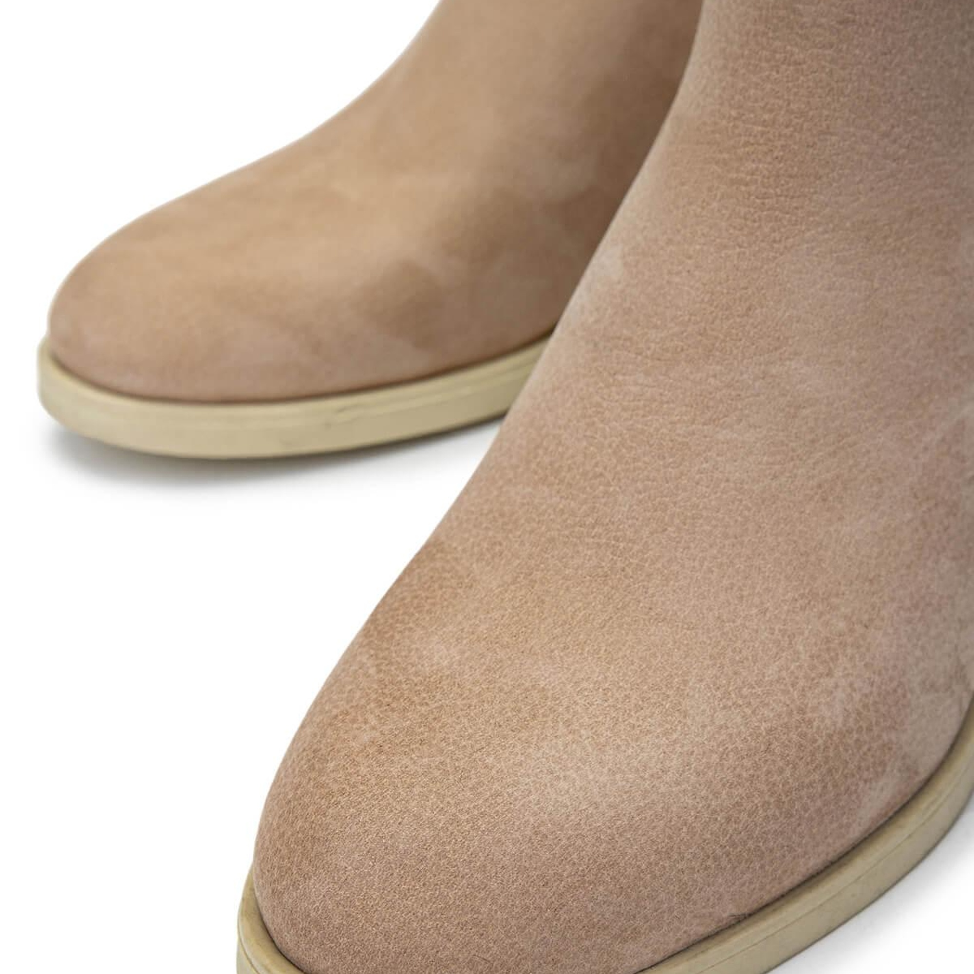 Tamer Tanca Kadın Hakiki Deri Bej Topuklu Bot