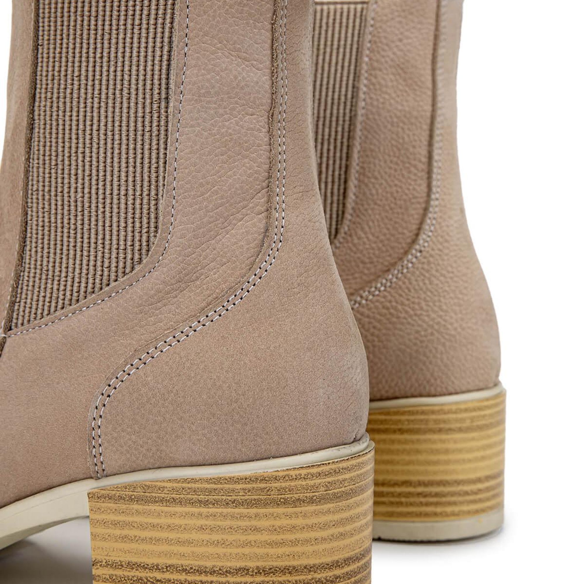 Tamer Tanca Kadın Hakiki Deri Bej Topuklu Bot