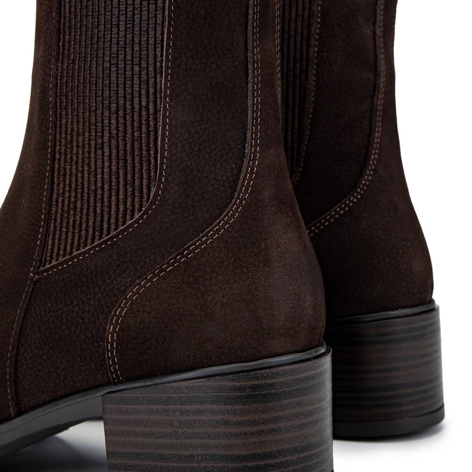 Tamer Tanca Kadın Hakiki Deri Kahverengi Nubuk Topuklu Bot