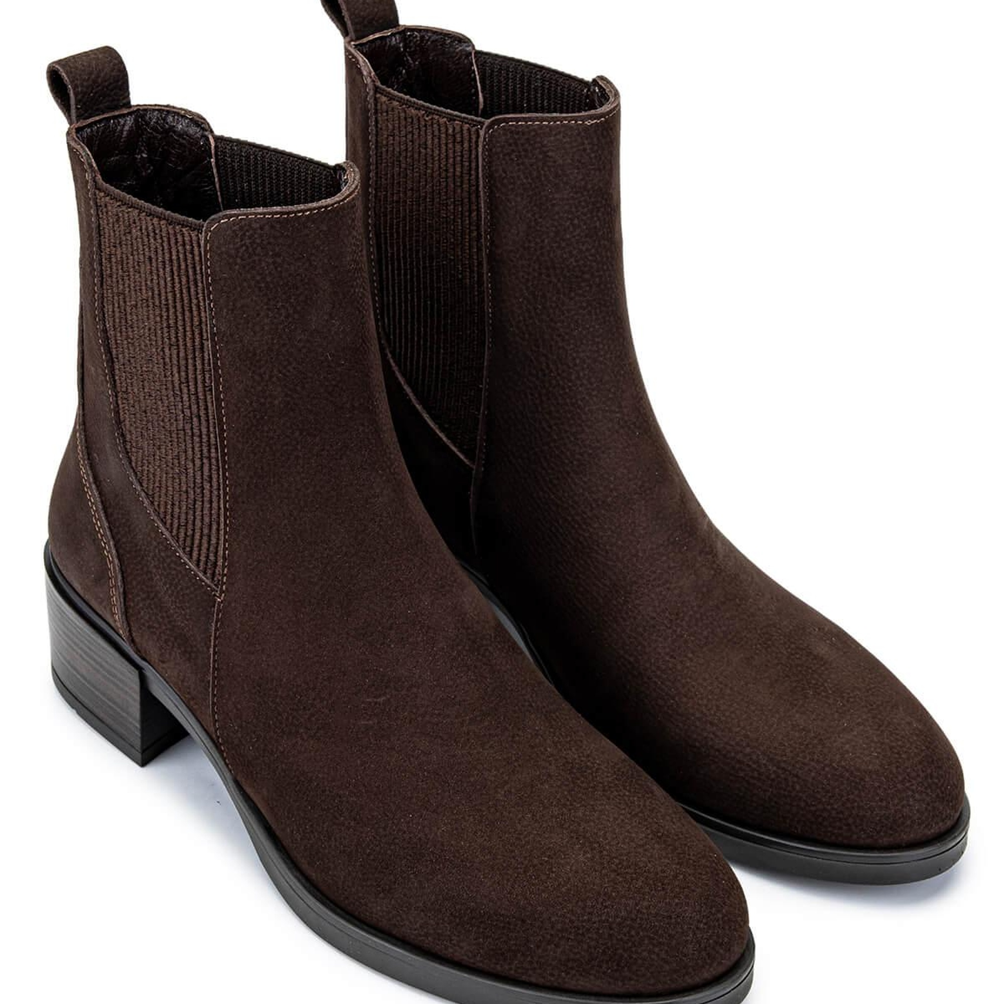 Tamer Tanca Kadın Hakiki Deri Kahverengi Nubuk Topuklu Bot