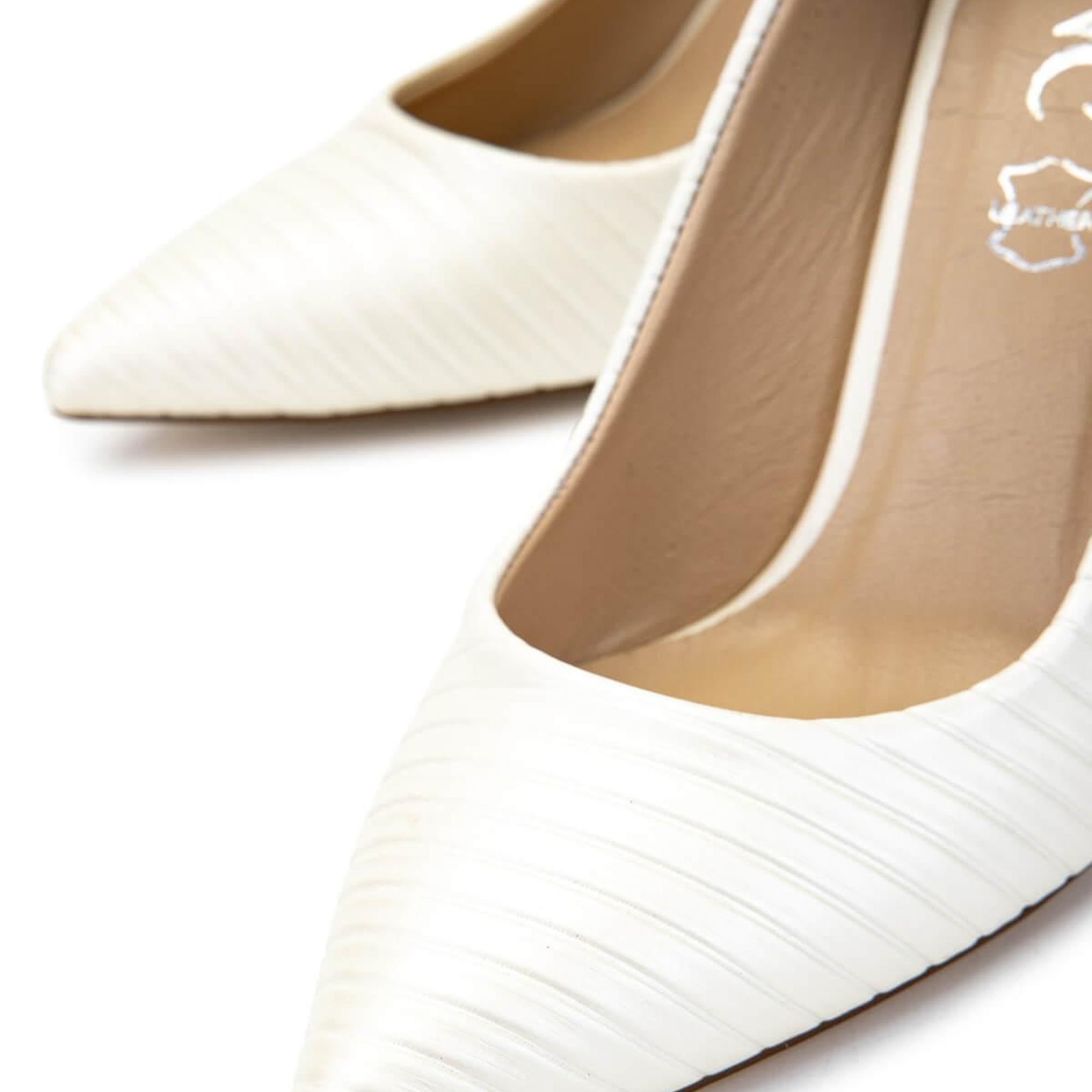 Tamer Tanca Kadın Hakiki Deri Beyaz Stiletto Ayakkabı