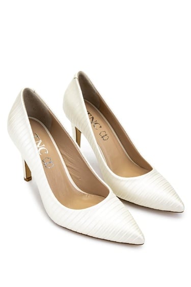  Tamer Tanca Kadın Hakiki Deri Beyaz Stiletto Ayakkabı