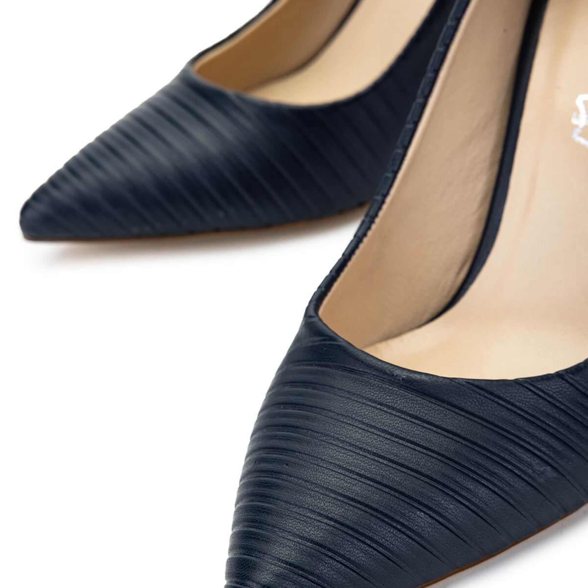 Tamer Tanca Kadın Hakiki Deri Lacivert Stiletto Ayakkabı