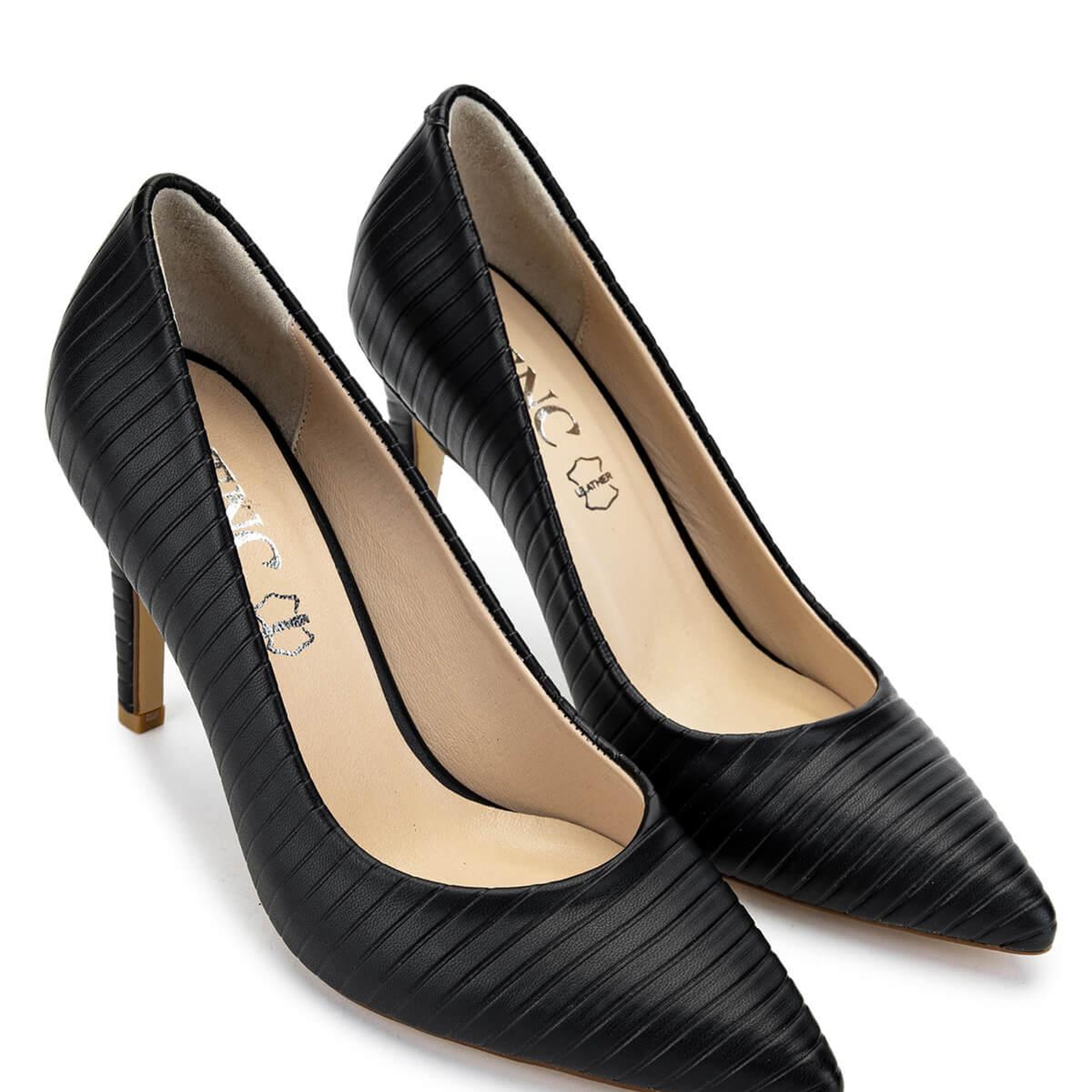 Tamer Tanca Kadın Hakiki Deri Siyah Stiletto Ayakkabı