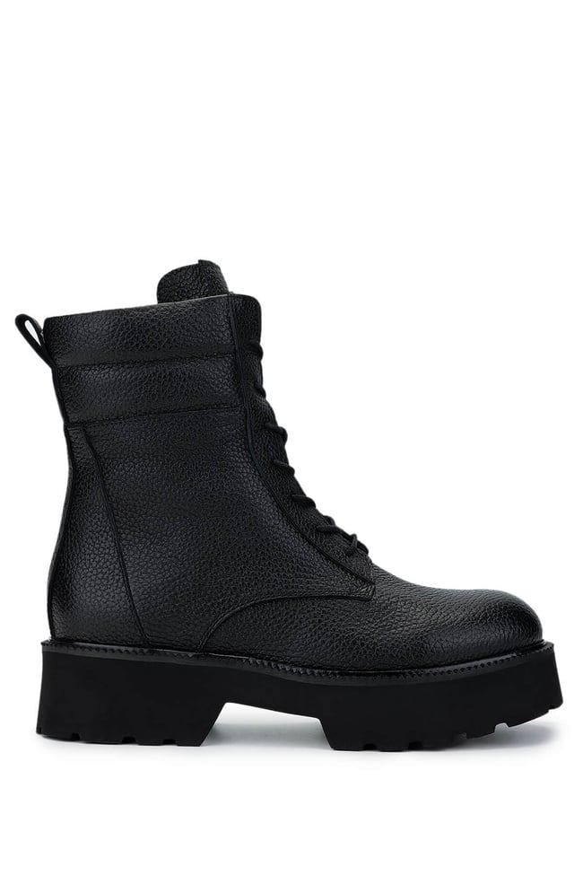  Tamer Tanca Kadın Hakiki Deri Siyah Floter Casual Bot