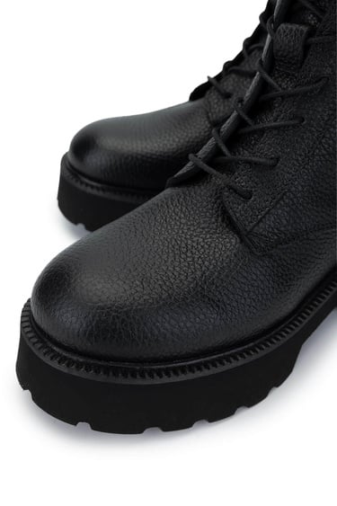  Tamer Tanca Kadın Hakiki Deri Siyah Floter Casual Bot