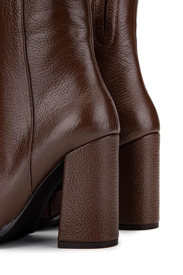  Tamer Tanca Kadın Hakiki Deri Taba Floter Klasik Bot