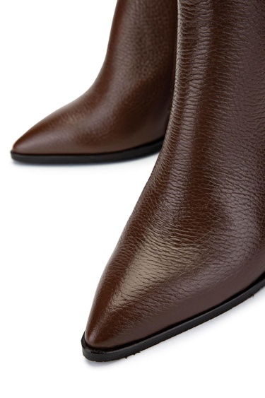  Tamer Tanca Kadın Hakiki Deri Taba Floter Klasik Bot