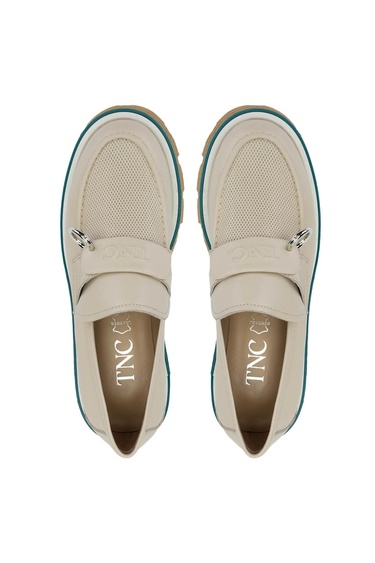  Tamer Tanca Kadın Hakiki Deri Koyu Bej Loafer Ayakkabı