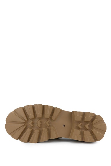  Tamer Tanca Kadın Hakiki Deri Koyu Bej Loafer Ayakkabı