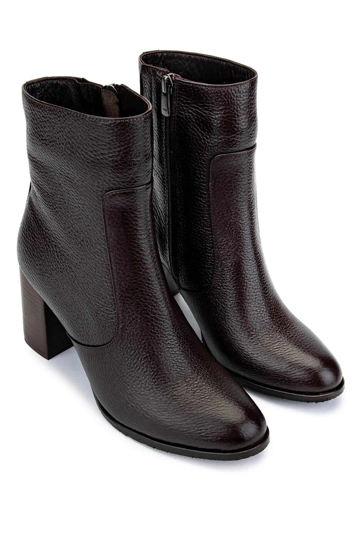  Tamer Tanca Kadın Hakiki Deri Kahverengi Floter Klasik Bot