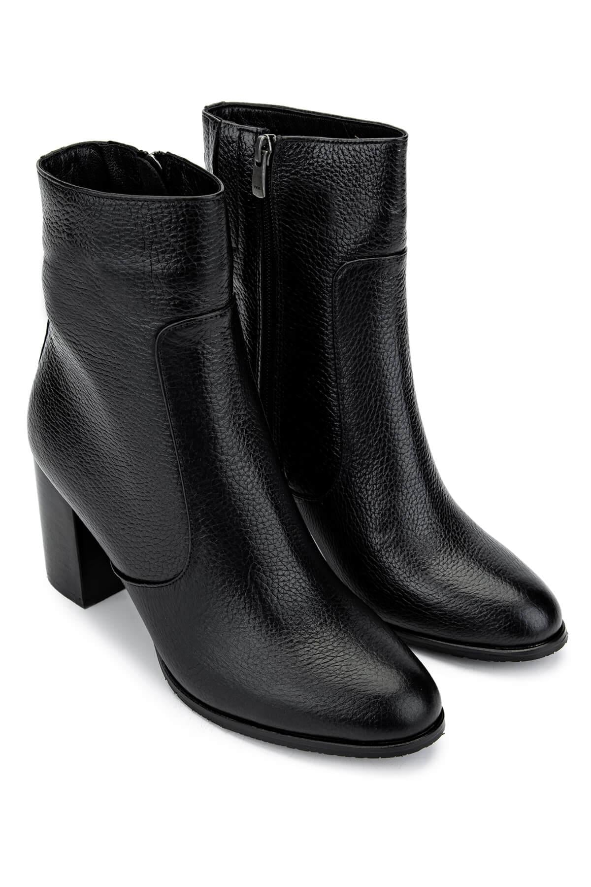  Tamer Tanca Kadın Hakiki Deri Siyah Floter Klasik Bot